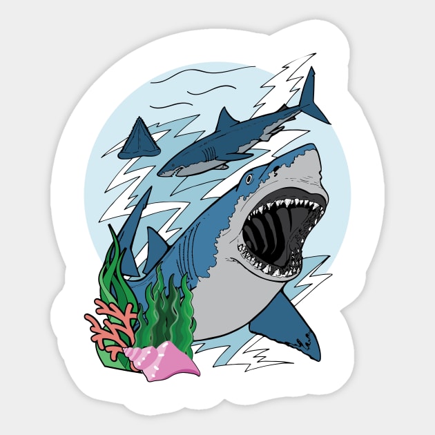Shark For Boys Gifts Sticker by macshoptee